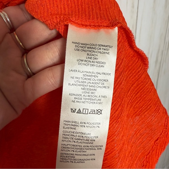 Anthropologie XL Orange Ruffled Blouse - Picture 5 of 6